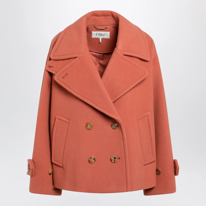 Chloé - Cedar pink double-breasted short wool coat Brand Apparel &amp; Accessories > Clothing > Outerwear > Coats &amp; Jackets 36  FR