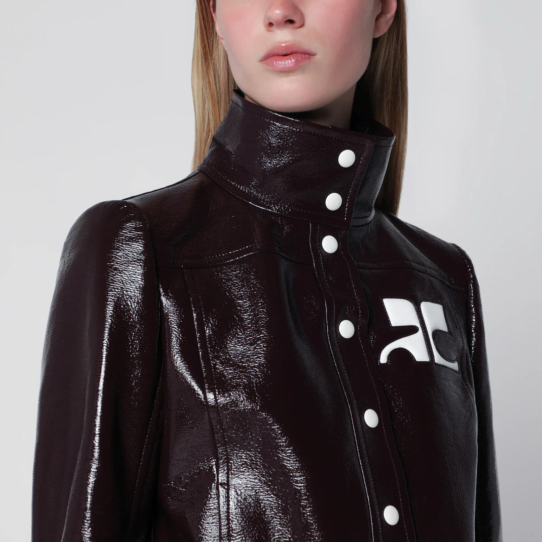 Courrèges - Reedition jacket in burgundy vinyl Brand Apparel &amp; Accessories > Clothing > Outerwear > Coats &amp; Jackets 38  FR