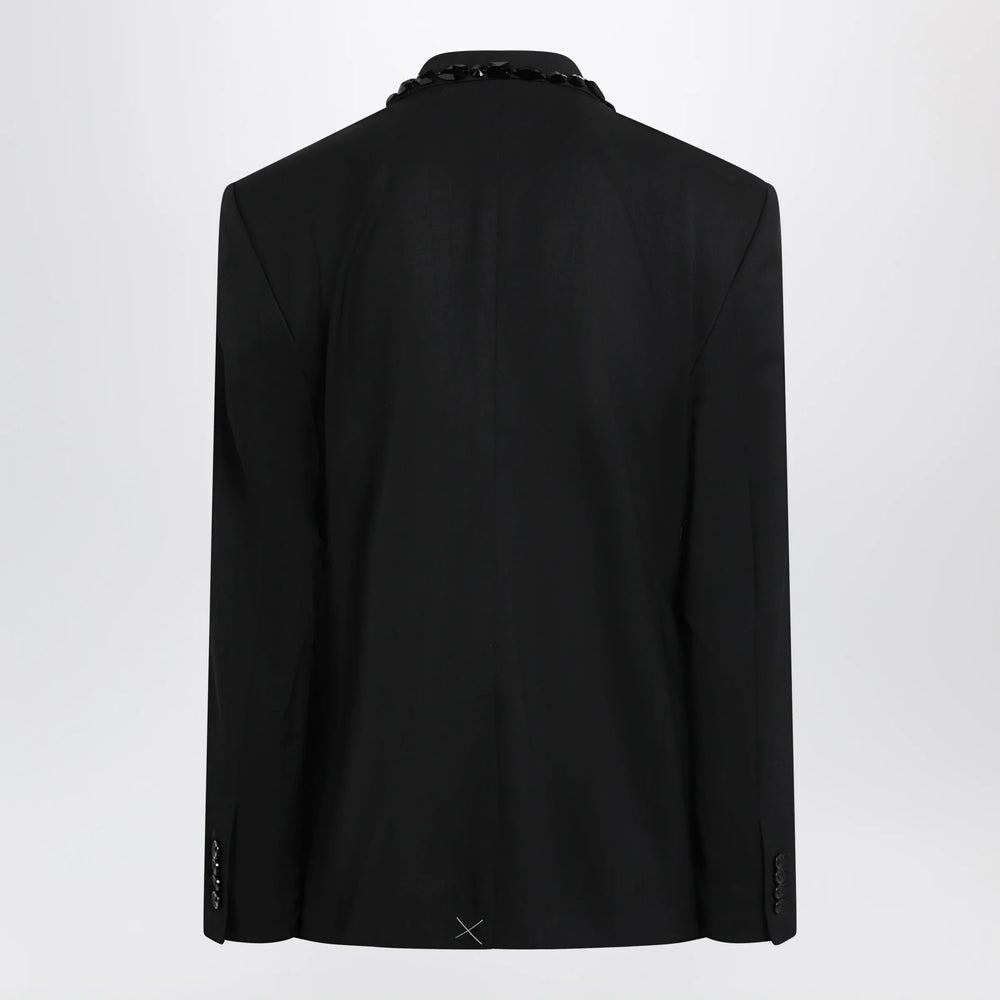 Dolce&Gabbana - Embellished wool-blend blazer in black Brand Apparel & Accessories > Clothing > Outerwear > Coats & Jackets