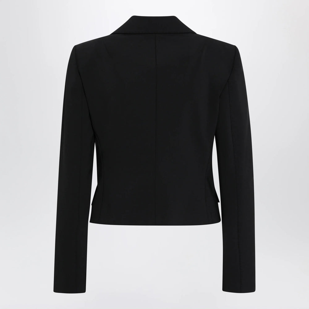 Dolce&Gabbana - Short single-breasted technical cady jacket, black Brand Apparel & Accessories > Clothing > Outerwear > Coats & Jackets 40  IT