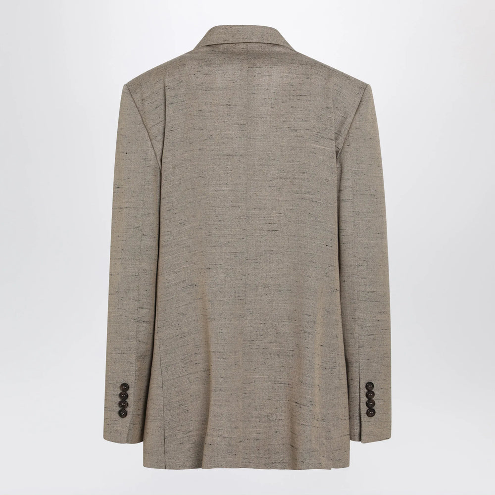 Dolce&Gabbana - Sicilia double-breasted tweed-effect jacket, beige Brand Apparel & Accessories > Clothing > Outerwear > Coats & Jackets 40  IT