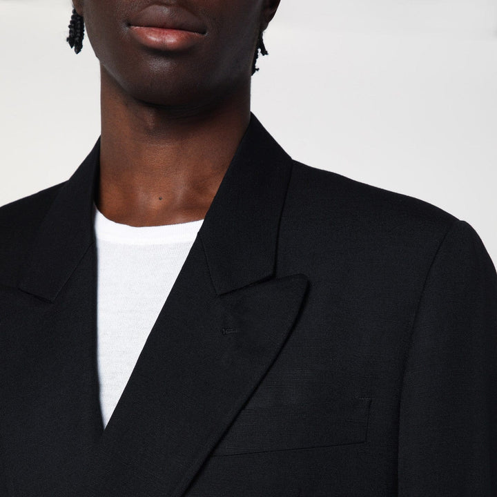 Lardini - Black double-breasted jacket Brand Apparel &amp; Accessories > Clothing > Outerwear > Coats &amp; Jackets 50 IT