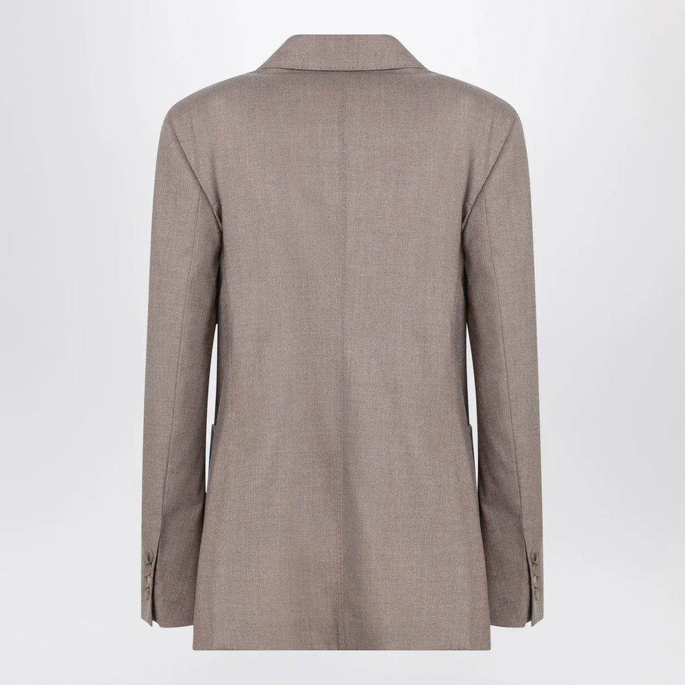 Max Mara - Double-breasted cashmere jacket in dove color Brand Apparel & Accessories > Clothing > Outerwear > Coats & Jackets 38  IT