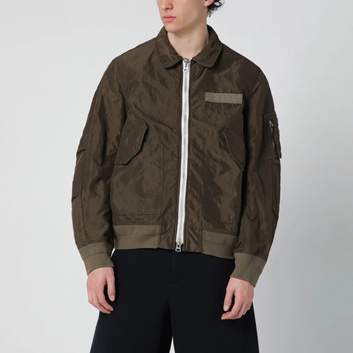 Sacai - Khaki green nylon jacket Brand Apparel &amp; Accessories > Clothing > Outerwear > Coats &amp; Jackets 1