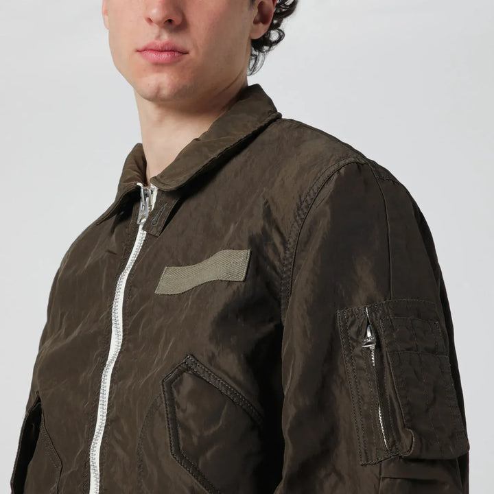 Sacai - Khaki green nylon jacket Brand Apparel &amp; Accessories > Clothing > Outerwear > Coats &amp; Jackets 1