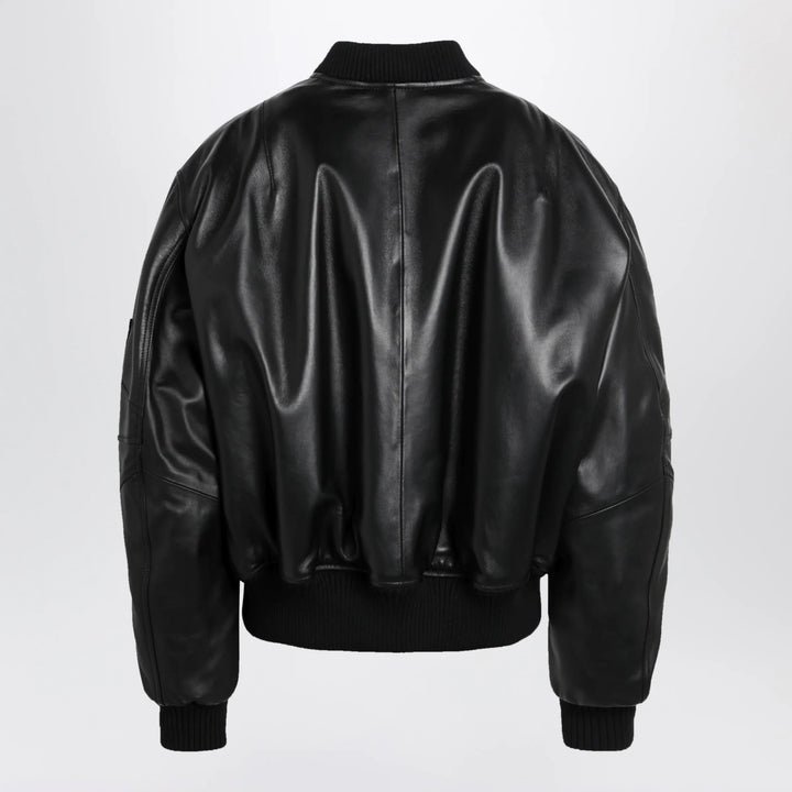 The Attico - Anja bomber jacket in black leather Brand Apparel &amp; Accessories > Clothing > Outerwear > Coats &amp; Jackets 38  IT