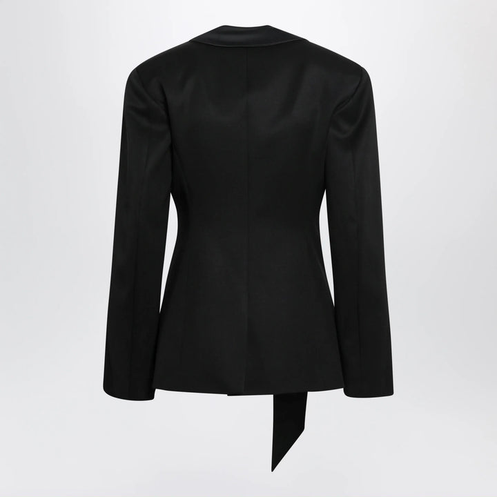 The Attico - Black virgin wool tuxedo jacket with satin lapels Brand Apparel &amp; Accessories > Clothing > Outerwear > Coats &amp; Jackets