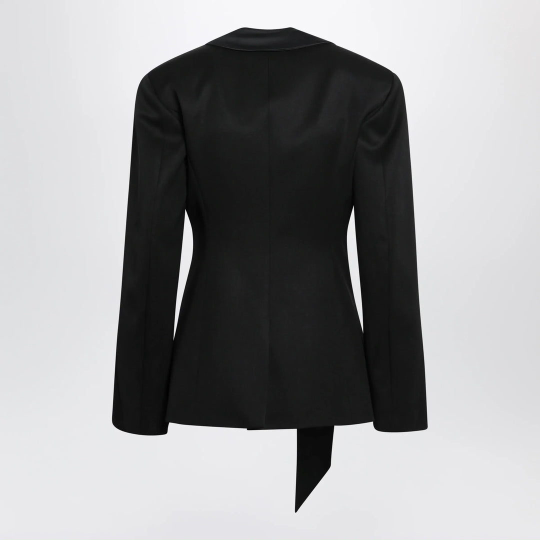 The Attico - Black virgin wool tuxedo jacket with satin lapels Brand Apparel &amp; Accessories > Clothing > Outerwear > Coats &amp; Jackets