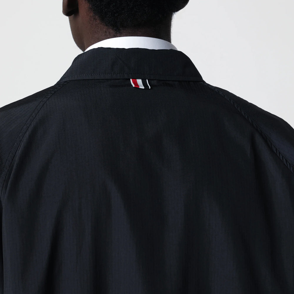 Thom Browne - Lightweight navy blue zip-up jacket Brand Apparel & Accessories > Clothing > Outerwear > Coats & Jackets