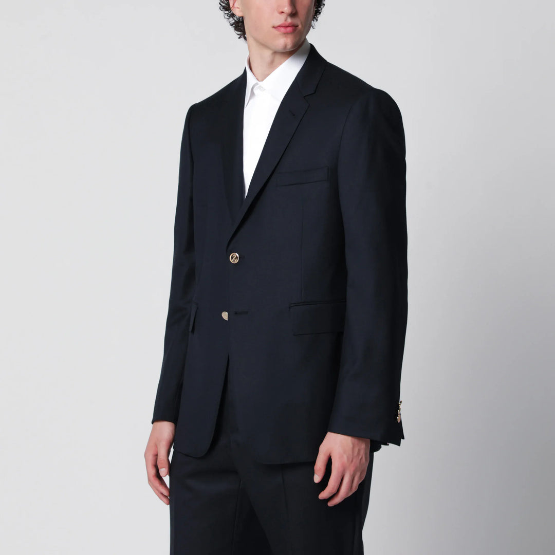 Thom Browne - Single-breasted navy blue wool jacket Brand Apparel & Accessories > Clothing > Outerwear > Coats & Jackets 3