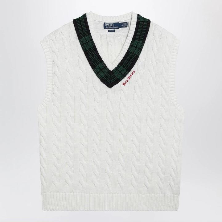 Polo Ralph Lauren - Cream cable-knit Relaxed-Fit vest Brand Apparel &amp; Accessories > Clothing > Outerwear > Vests S