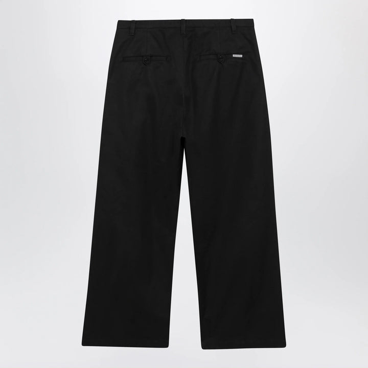 Balenciaga - Black cotton twill chino trousers Brand Apparel &amp; Accessories > Clothing > Pants