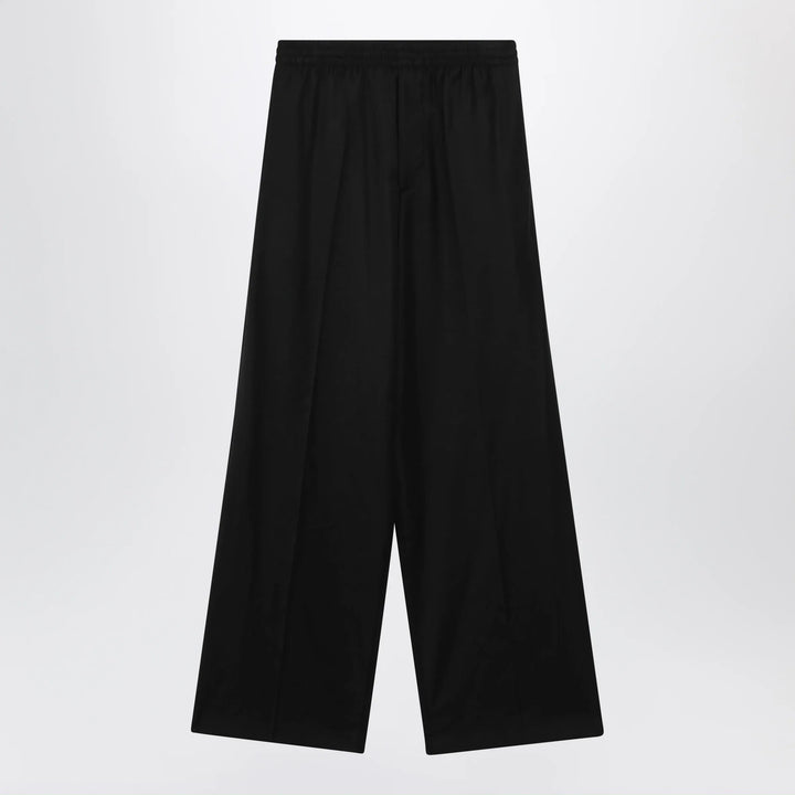 Balenciaga - Palazzo trousers with elastic waist in black wool Brand Apparel &amp; Accessories > Clothing > Pants