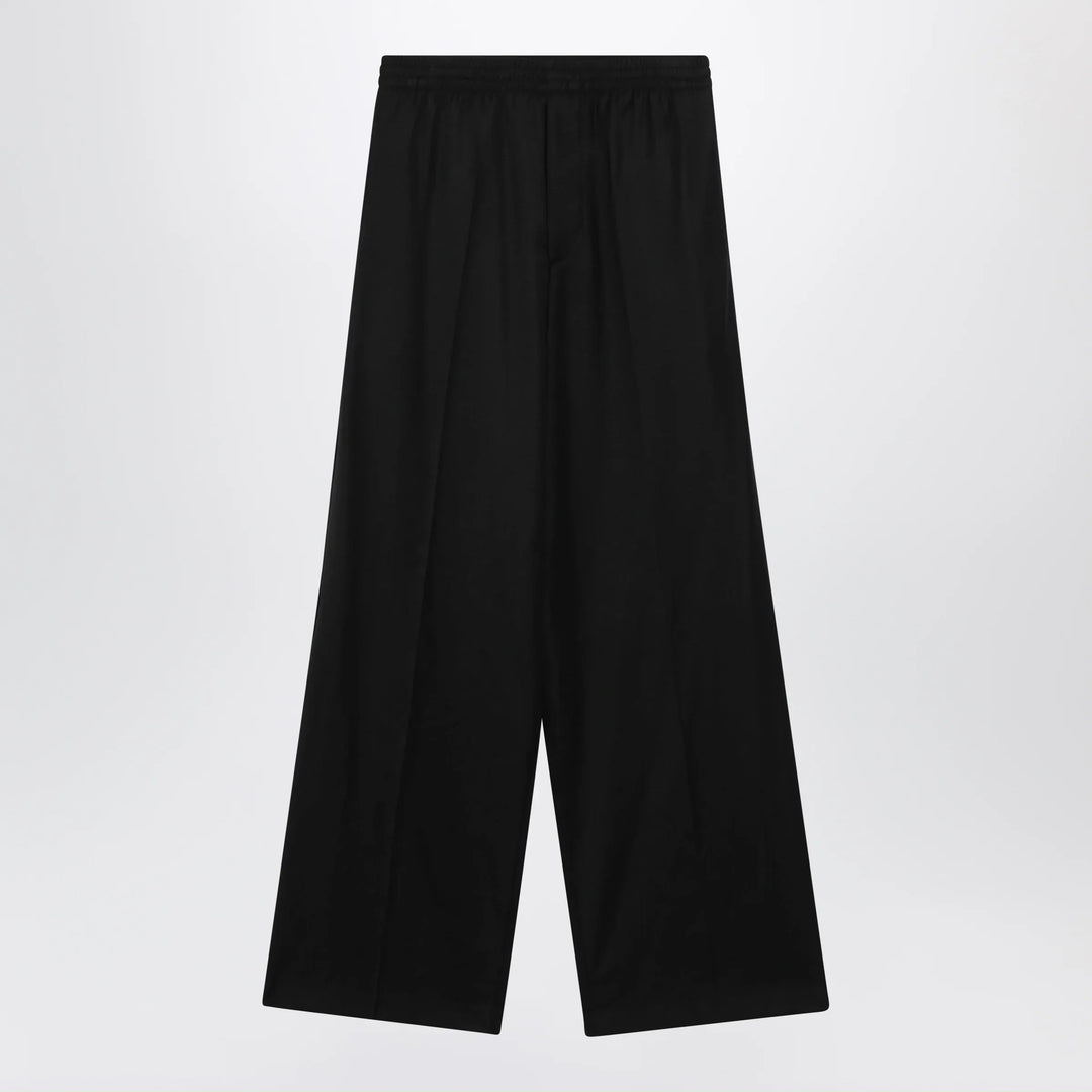 Balenciaga - Palazzo trousers with elastic waist in black wool Brand Apparel &amp; Accessories > Clothing > Pants