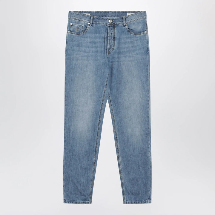 Brunello Cucinelli - Traditional-fit five-pocket jeans in light blue denim Brand Apparel &amp; Accessories > Clothing > Pants