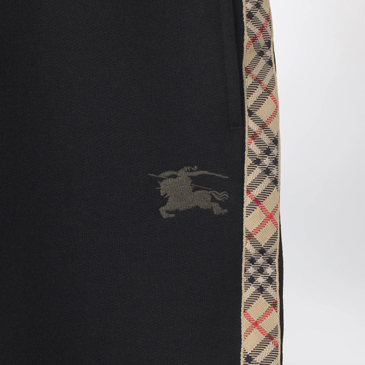 Burberry - Black jogging trousers with Check motif detail Brand Apparel &amp; Accessories > Clothing > Pants
