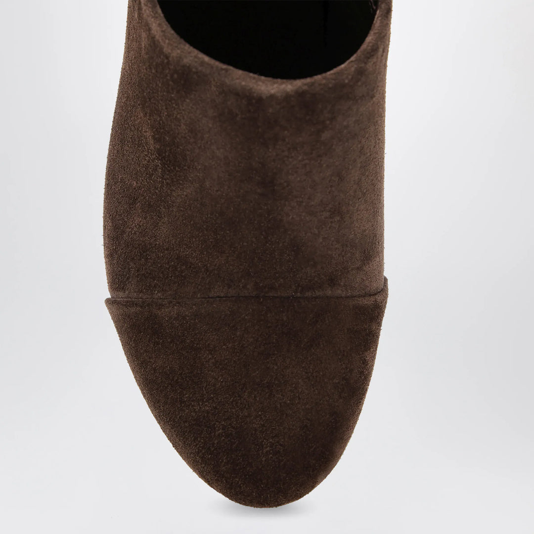 Chloé - Jeannette wedge clogs in suede calfskin, chocolate brown Brand Apparel &amp; Accessories > Clothing > Pants