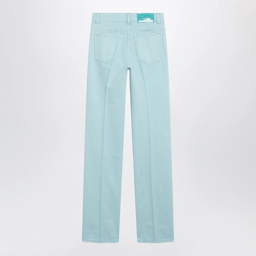 Chloé - Straight jeans in turquoise organic cotton denim Brand Apparel &amp; Accessories > Clothing > Pants