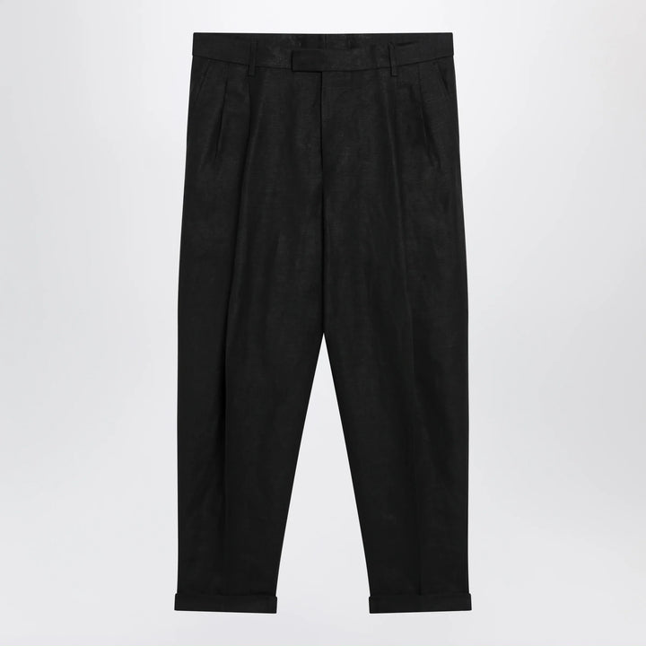 Dolce&amp;Gabbana - Black linen canvas trousers Brand Apparel &amp; Accessories > Clothing > Pants 48 IT