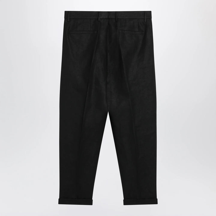 Dolce&amp;Gabbana - Black linen canvas trousers Brand Apparel &amp; Accessories > Clothing > Pants 48 IT