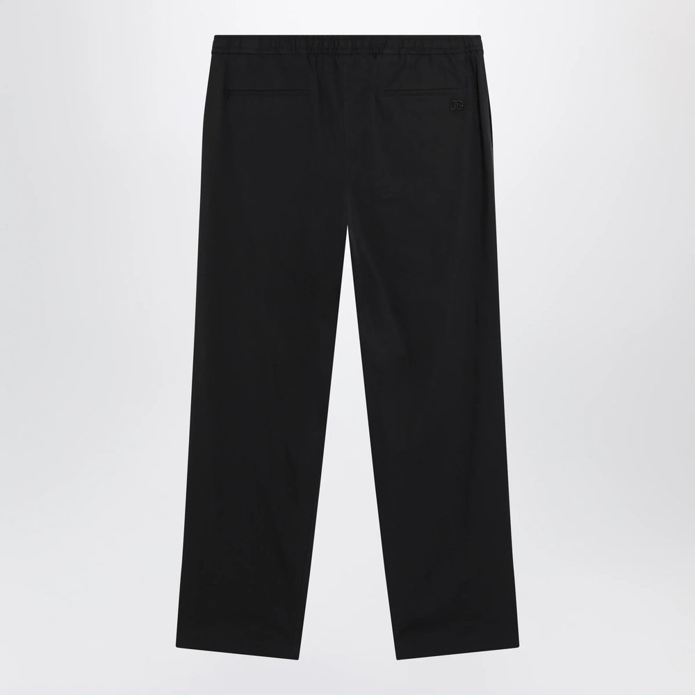 Dolce&Gabbana - Classic cotton poplin trousers in black Brand Apparel & Accessories > Clothing > Pants 50 IT