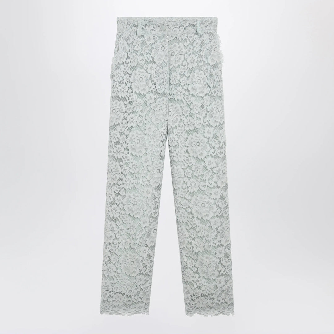 Dolce&Gabbana - Ice blue lace trousers Brand Apparel & Accessories > Clothing > Pants 40  IT