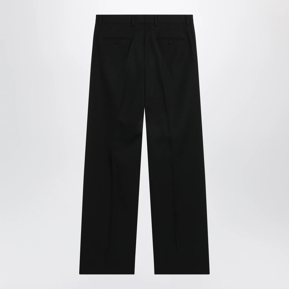 Dolce&Gabbana - Straight-leg tailored wool trousers in black Brand Apparel & Accessories > Clothing > Pants 48 IT