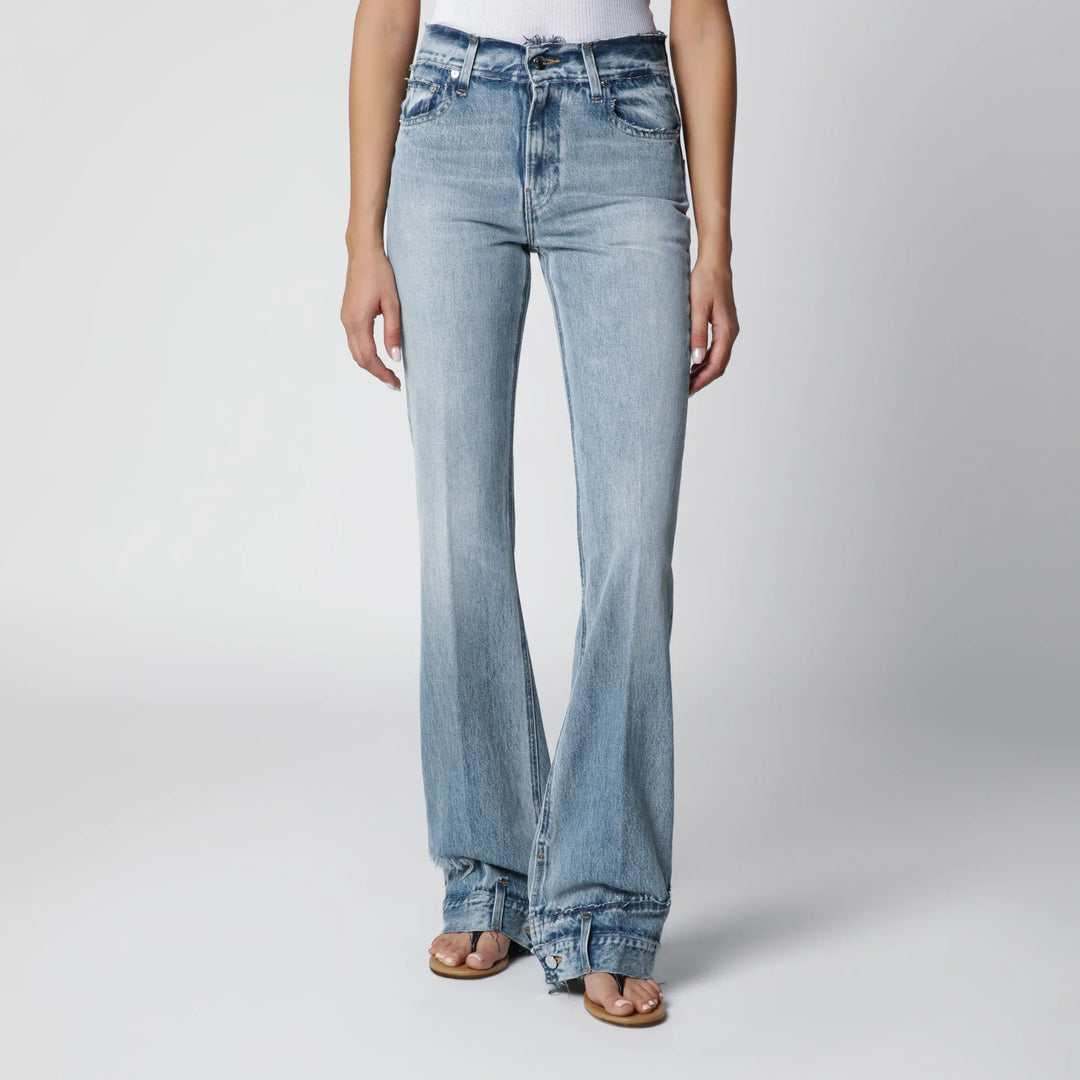 HAIKURE - Flora high-waisted flared jeans in light blue denim Brand Apparel &amp; Accessories > Clothing > Pants
