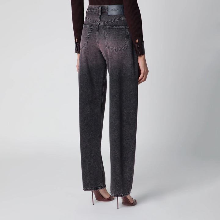 HAIKURE - Washed black-pink denim jeans Brand Apparel &amp; Accessories > Clothing > Pants