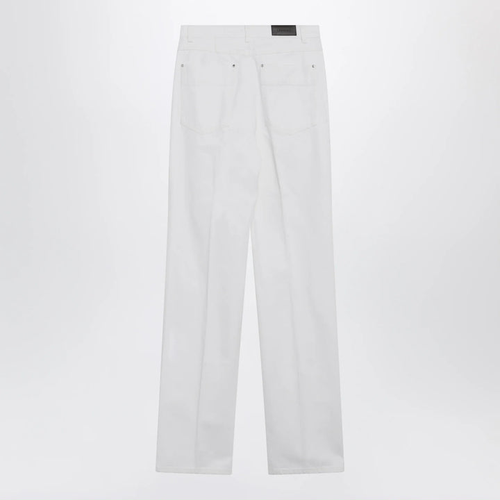 LEMAIRE - High-waisted straight-leg jeans with belt in white denim Brand Apparel &amp; Accessories > Clothing > Pants
