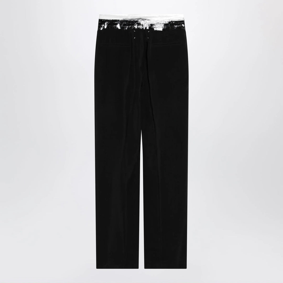 Maison Margiela - Black pants with tape-detail waistband Brand Apparel &amp; Accessories > Clothing > Pants