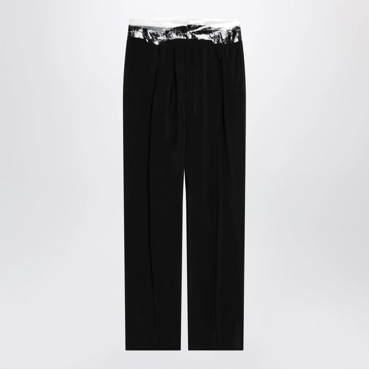 Maison Margiela - Black pants with tape-detail waistband Brand Apparel &amp; Accessories > Clothing > Pants 42  IT