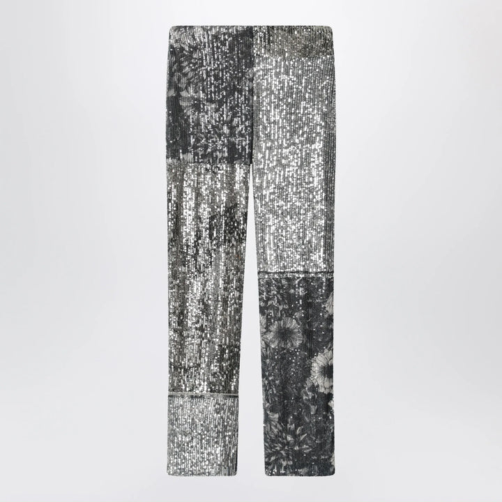 Maison Margiela - Patchwork trousers with floral sequins, multicolor Brand Apparel &amp; Accessories > Clothing > Pants