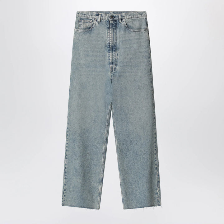 Maison Margiela - Wide-leg jeans in cotton in ice blue Brand Apparel &amp; Accessories > Clothing > Pants
