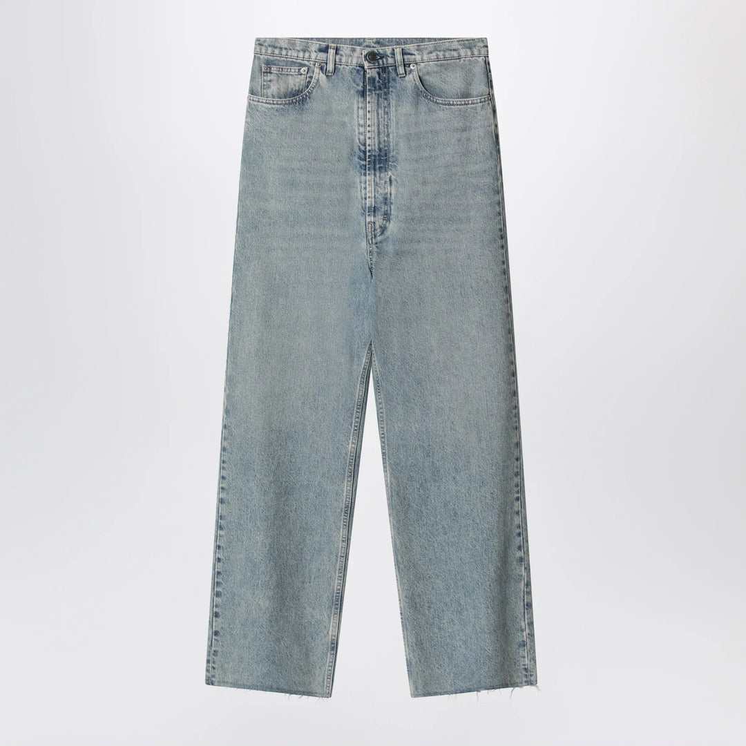 Maison Margiela - Wide-leg jeans in cotton in ice blue Brand Apparel &amp; Accessories > Clothing > Pants 26