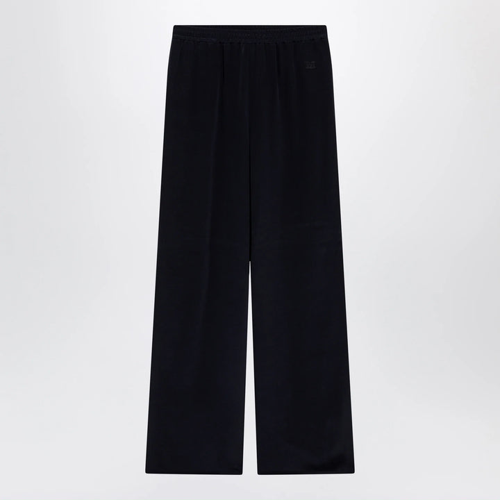 Max Mara - Navy blue silk relaxed trousers Brand Apparel &amp; Accessories > Clothing > Pants 44  IT