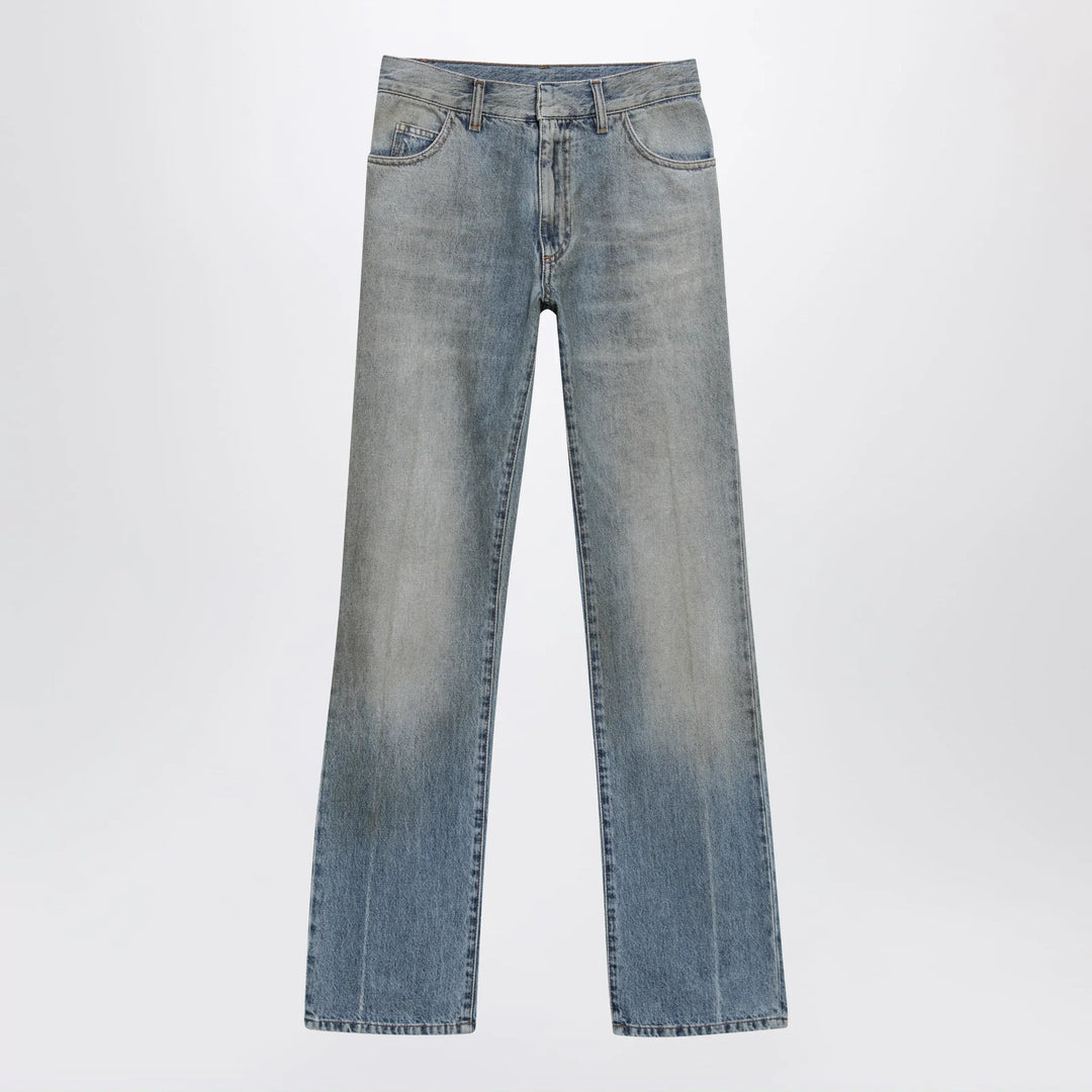 MM6 Maison Margiela - Straight-leg high-waist cotton jeans in medium blue Brand Apparel &amp; Accessories > Clothing > Pants 27