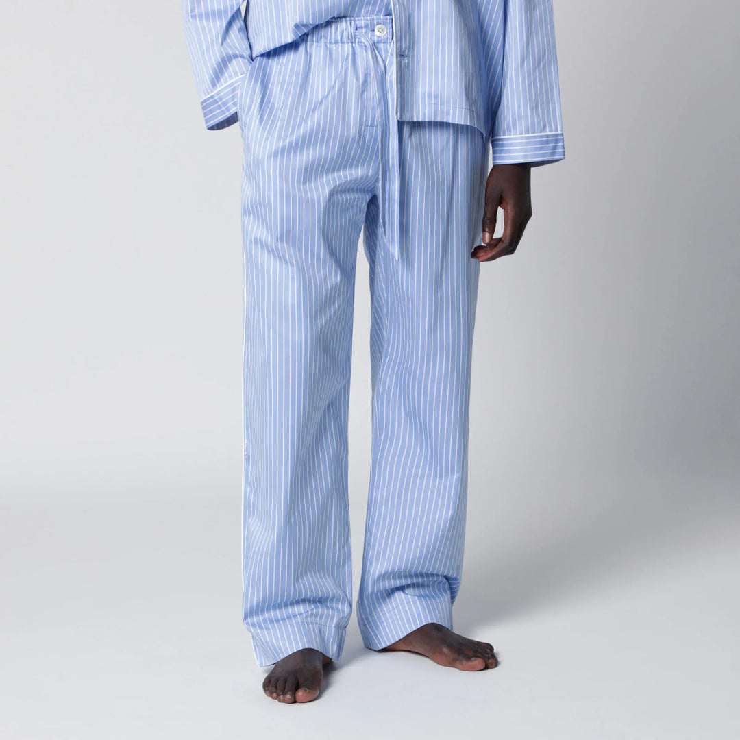 Tekla - Light blue pajama trousers with white stripes Brand Apparel &amp; Accessories > Clothing > Pants S