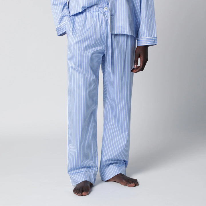 Tekla - Light blue pajama trousers with white stripes Brand Apparel &amp; Accessories > Clothing > Pants S
