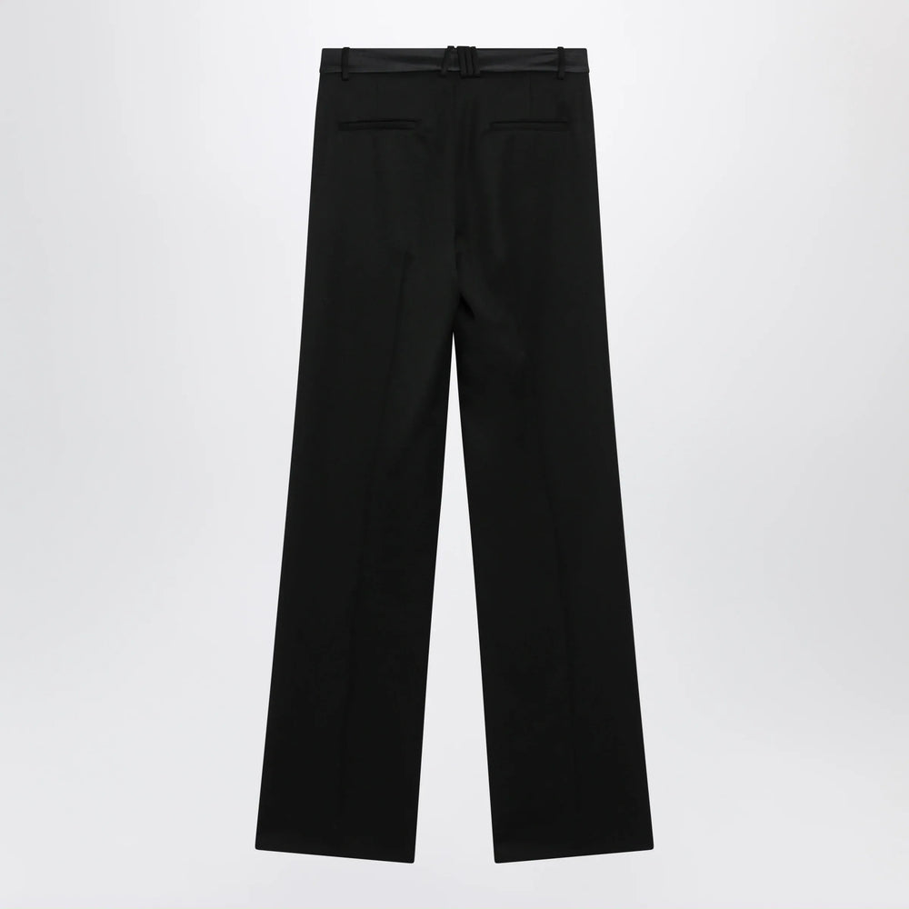 The Attico - Black virgin wool tuxedo trousers Brand Apparel & Accessories > Clothing > Pants