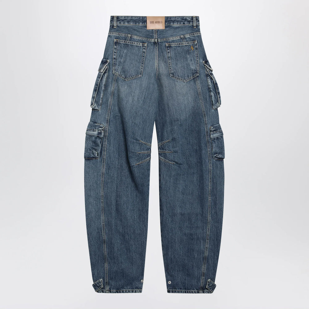 The Attico - Fern washed blue cargo trousers Brand Apparel & Accessories > Clothing > Pants