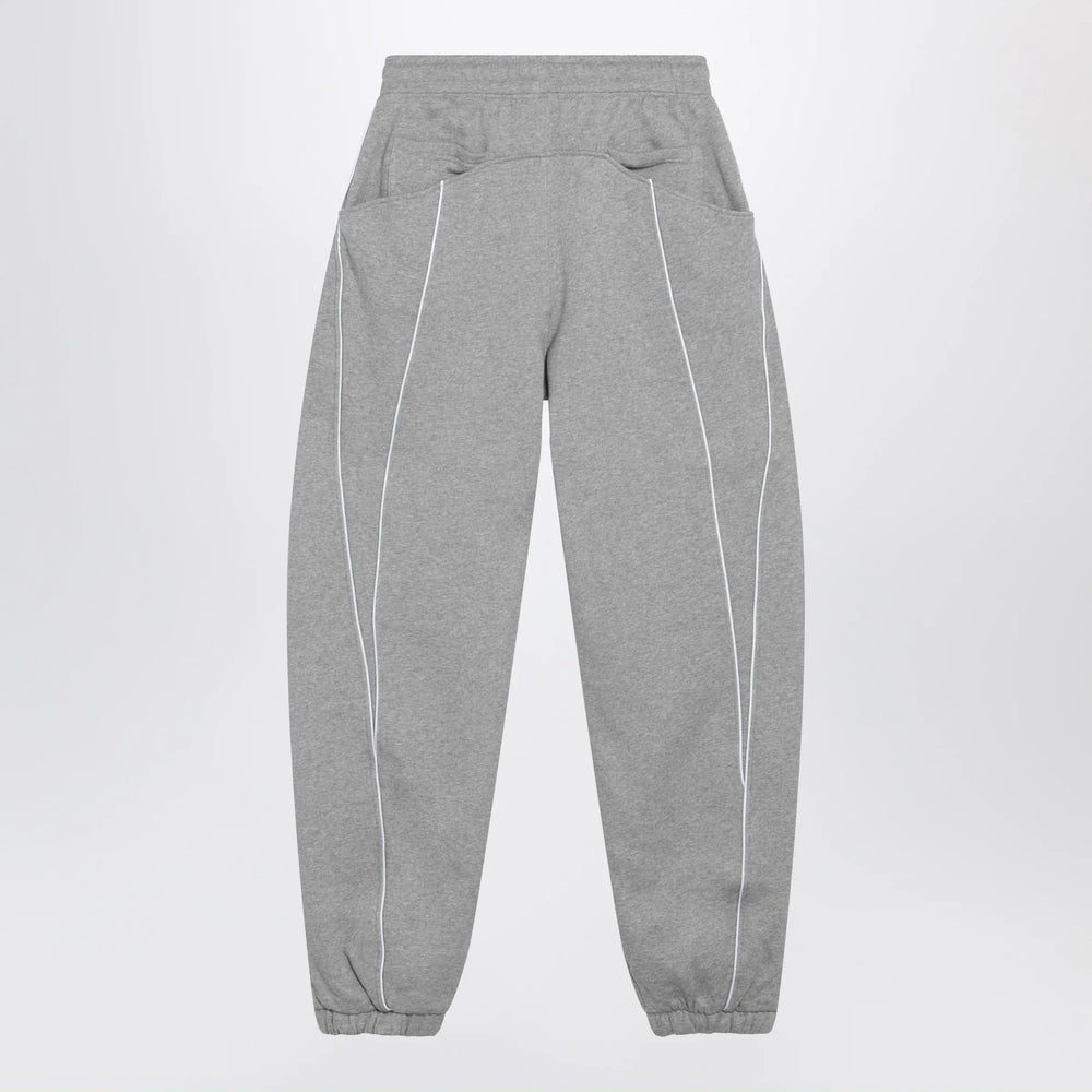 The Attico - Long jogger pants in melange grey cotton jersey Brand Apparel & Accessories > Clothing > Pants