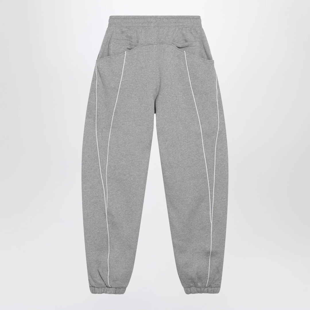 The Attico - Long jogger pants in melange grey cotton jersey Brand Apparel &amp; Accessories > Clothing > Pants