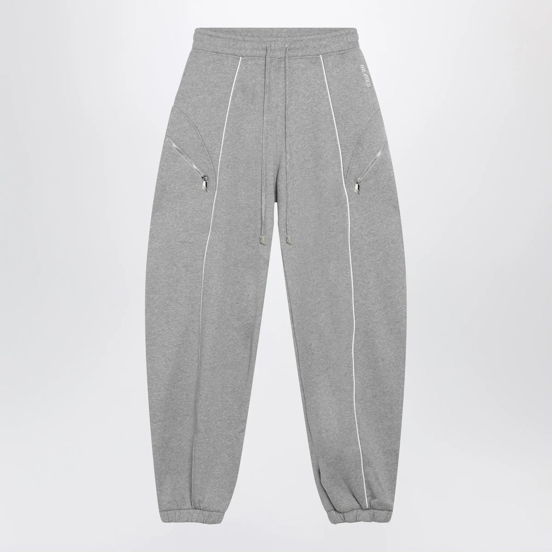 The Attico - Long jogger pants in melange grey cotton jersey Brand Apparel &amp; Accessories > Clothing > Pants