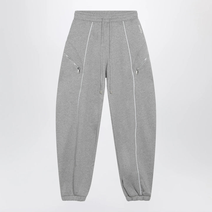 The Attico - Long jogger pants in melange grey cotton jersey Brand Apparel &amp; Accessories > Clothing > Pants