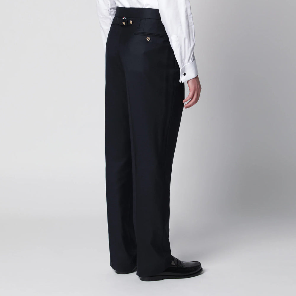 Thom Browne - Navy blue wool trousers Brand Apparel & Accessories > Clothing > Pants