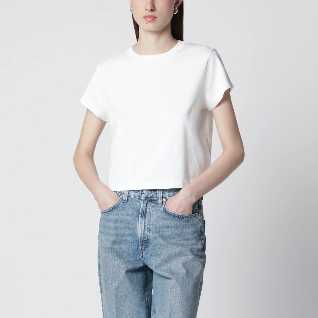AGOLDE - White cotton crew-neck T-shirt Brand Apparel & Accessories > Clothing > Shirts & Tops M