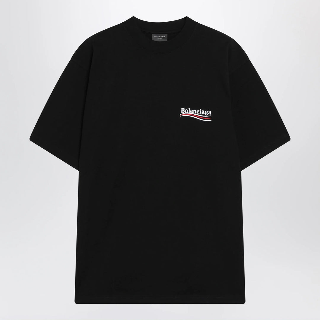 Balenciaga - Black Political Campaign Large Fit T-shirt Brand Apparel & Accessories > Clothing > Shirts & Tops M