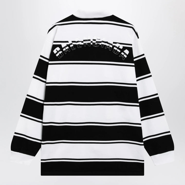 Balenciaga - Black/white striped cotton polo shirt Brand Apparel &amp; Accessories > Clothing > Shirts &amp; Tops