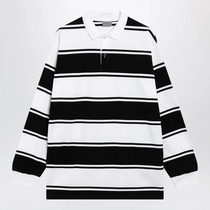 Balenciaga - Black/white striped cotton polo shirt Brand Apparel &amp; Accessories > Clothing > Shirts &amp; Tops